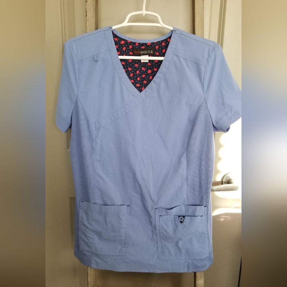SCRUBS: womens scrubs top in blue by Koi Basics Size M